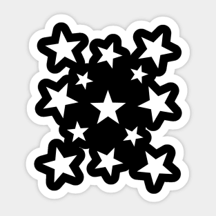 Black and White Stars Celestial Pattern Sticker